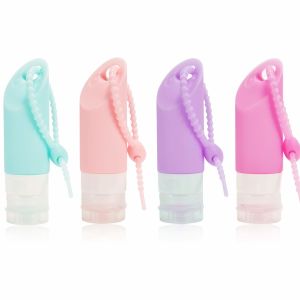 China Reusable Silicone Travel Bottle Set Squeezable 58ml With Hanging Hole wholesale