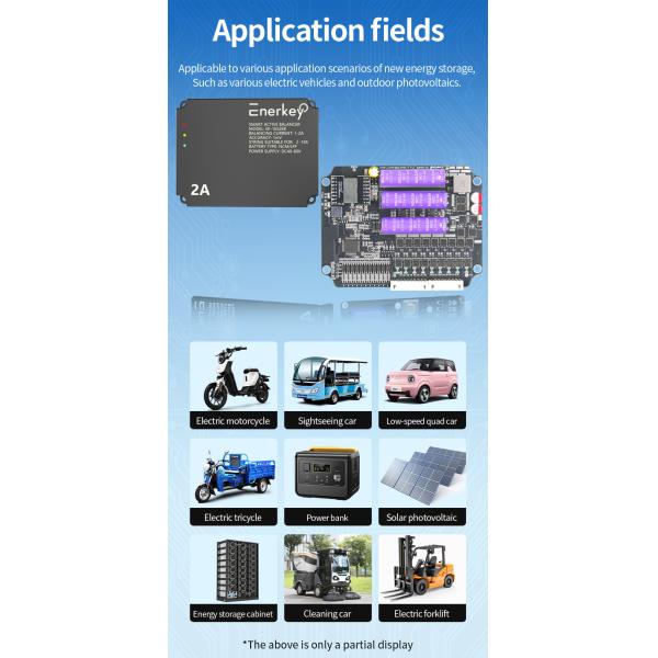 Enerkey 5TH 2-16S 2A 4A Active Balancer for Lifepo4 / Li-ion Battery Equalization in 8S 10S 14S 16S