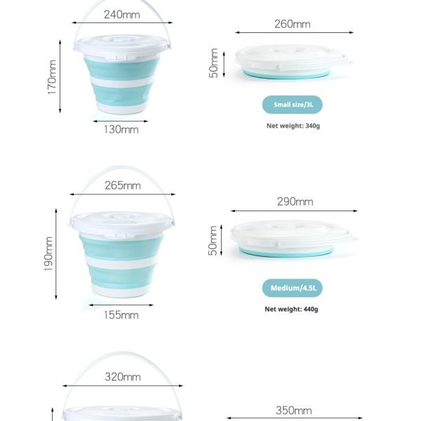 Collapsible 10L Foldable Plastic Bucket Space-Saving Design for Camping Car Wash Outdoor Adventures