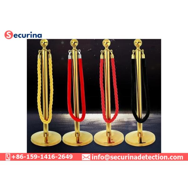 Traffic Retractable Security Bollards Safety Queue Barrier Polish Brush Titanium Crowd