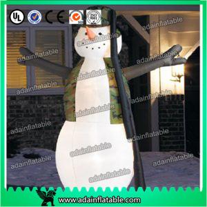China Christmas Yard Decoration Inflatable Snowman Cartoon With LED Light wholesale
