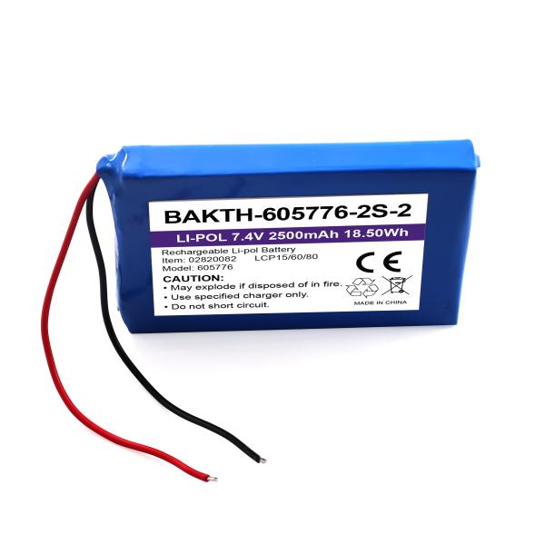 Factory Hot Sales Battery BAKTH-605776P-2S-2 2500mah 7.4v Rechargeable Li-pol Battery