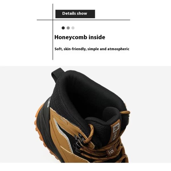 Brown / Green / Black OEM Security Work Boots Microfiber Leather Steel Toe Kevlar Midsole Work Shoes Rubber Sole