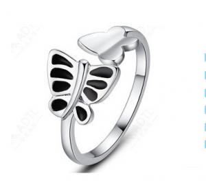 China 925 sterling silver rings female butterfly ring opening ring wholesale