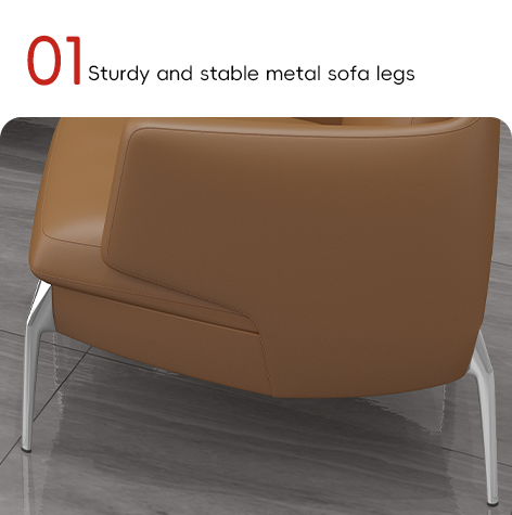 Chromed Steel Leg Office Sofa Sturdy And Durable for Business Meetings and Reception Rooms