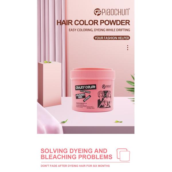 Convenient Professional Permanent Hair Color Powder 500G Ammonia Free Salon Use
