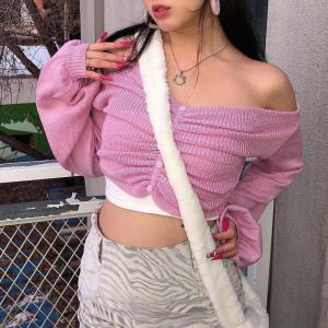 China Autumn Long Sleeve Knitted Crop Top Sweater wholesale