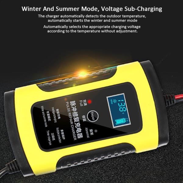 Motorcycle Car Battery Chargers 110V to 220V To 12V 6A Intelligent Automatic Fast Power Charging