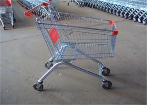 China Metal Color Supermarket Shopping Trolley With Crash Protection Function wholesale