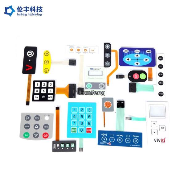 Custom Poly Membrane Switch Keyboard 3M Adhesive Pantone Color