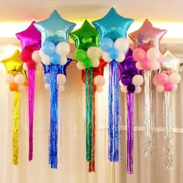 Disposable Eco Friendly Multicolor Foil Curtain Wall Rain Curtain For Background Wall Hanging Festival Decoration