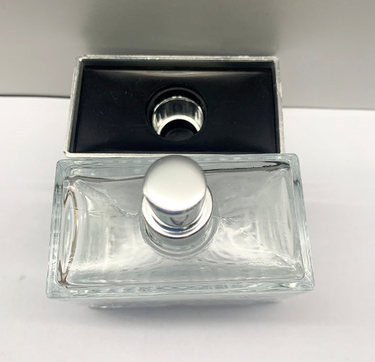 rectangle 50ml Surlyn Empty Perfume Bottle Glass Sprayer Bottle Transparent design