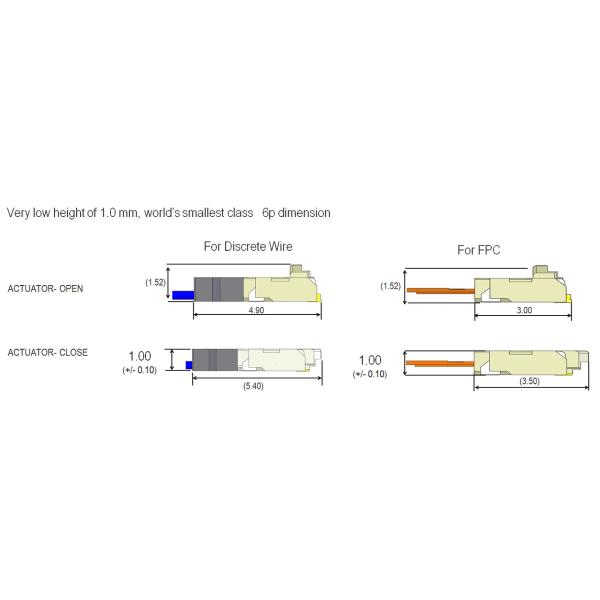 0.5mm Pitch 10 Pin Connector Cable Lvds Hybrid Connector For Discrete Wire And FPC