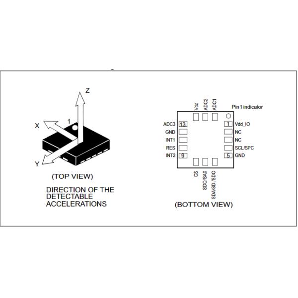 LIS3DHTR ST MEMS digital output motion sensor: ultra-low-power high-performance 3-axis "nano" accelerometer
