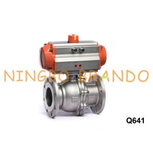 China 4'' Pneumatic Actuated Flange Ball Valve Stainless Steel 304 on sale