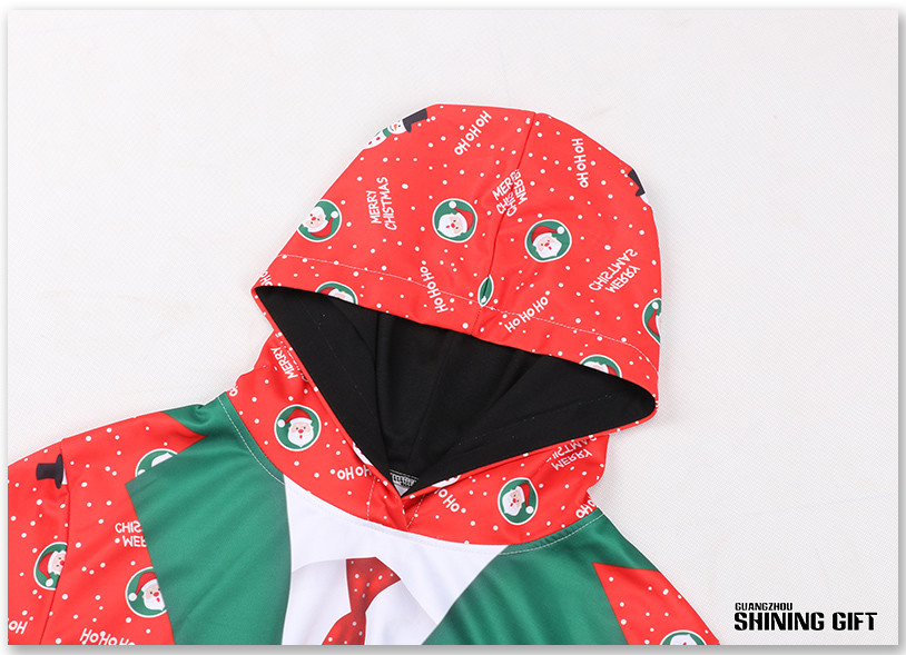 Cute Christmas Snowman Digital Print Pullover Hooded Sweatshirt Pocket Hoodies