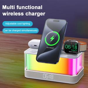 China Qi-enabled Wireless Charger and Bluetooth Speaker with Colorful Lights Compatibility Qi-enabled Devices wholesale