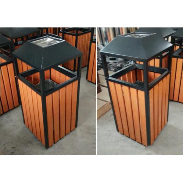 Outdoor Wood Trash Can Waste Recycle Bin Recycled Plastic Trash Cans