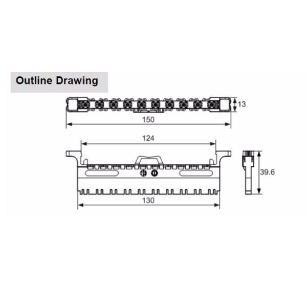 JPX658-BLK-E10VB STO-10V Huawei Type 10 Pairs Cable exchange Side Terminal Block