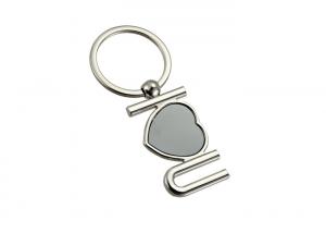 China Cute Heart Shape Metal Keychain Custom Logo Laser Engraving Key Holder wholesale