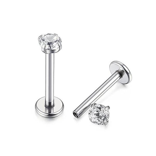 Punk Round Bar Lip Ring Stud Piercing Labret Piercing Tragus Cartilage Stainless Steel