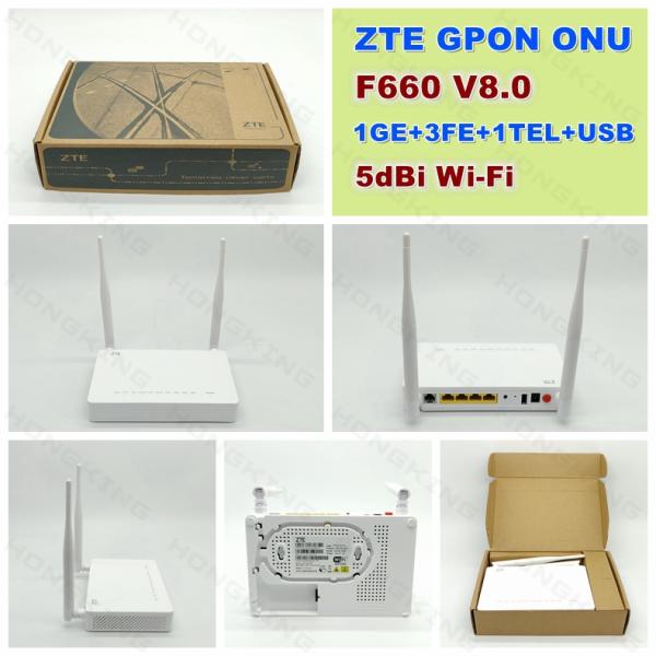 WiFi F660 V8 ZTE GPON ONU FTTH 1GE 3FE USB VOIP Triple Play Service
