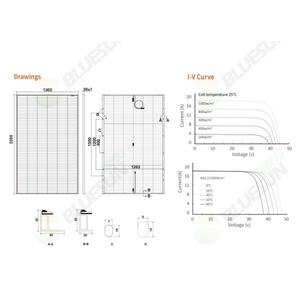Bluesun Mono 210 Half Cell Original Shingled Solar Panel 700W 550W Solar Panels Film on Roof 415W 425W