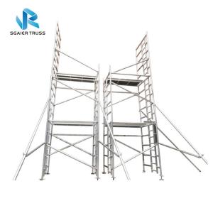 China Building Construction Cleaning Aluminium Scaffolding Ladder , En1004 Mobile Tower Scaffold wholesale