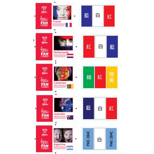 World cup Face paint card for sports fans face painting sports