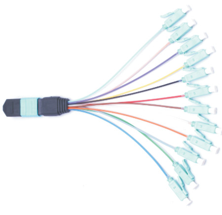 UPC Fiber Optic MPO OFNR SM MPO To LC 12F FANOUT SC Connector