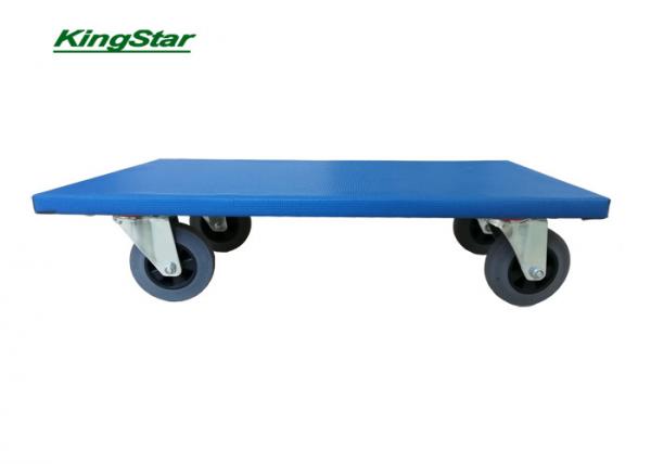 Quality Heavy Duty Furniture Trolley 4 Wheel Moving Dolly With Blue Anti Slip Cover for sale