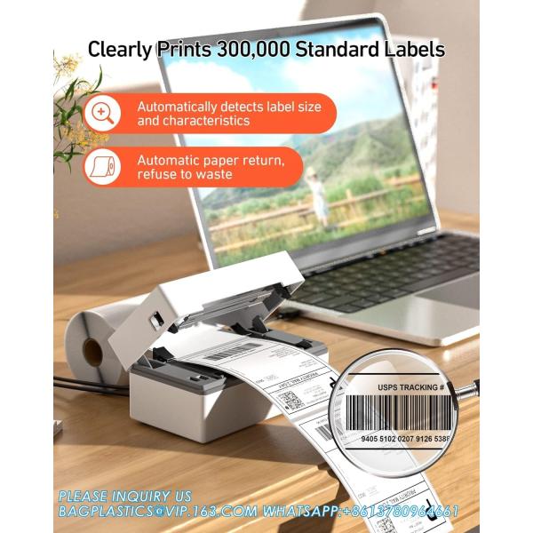 4x6 USB Thermal Label Printer, Desktop Barcode Label Printer For Shipping Packages Home Small Business