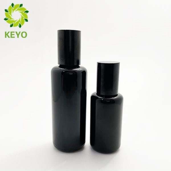 Black Color 30ml Amethyst Bottle With Roller Ball For Cosmetic Oil Packaging