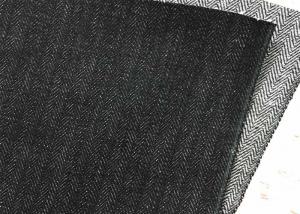 Instock Herringbone Tweed Upholstery Fabric , Dark Blue Denim Fabric By The Yard