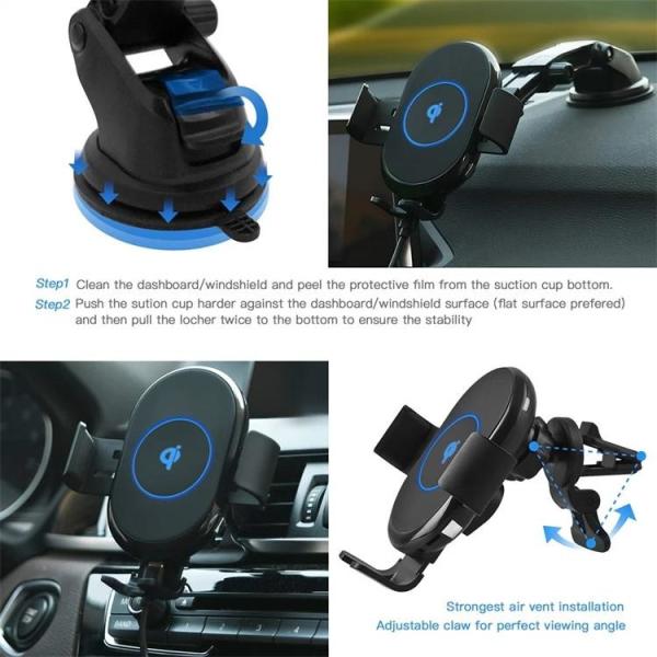 360 Rotation Qi Car Wireless Charger 15W magsafe vent mount For IPhone 13