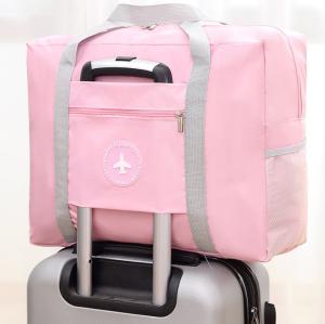 China Pink Trolley Zip Up PVC Waterproof Cosmetic Bag Pouch With Handle on sale