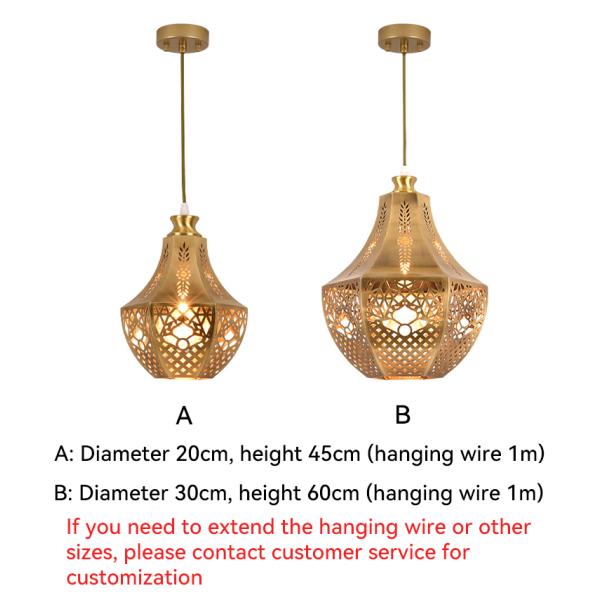 Gold Single Head Modern Copper Pendant Light Copper Glass Pendant Light With LED Light Source