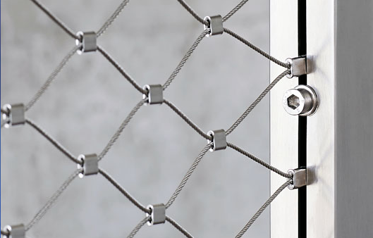Hand Woven Wire Rope Mesh , Custom Made Wire Rope Netting For Garden / Home