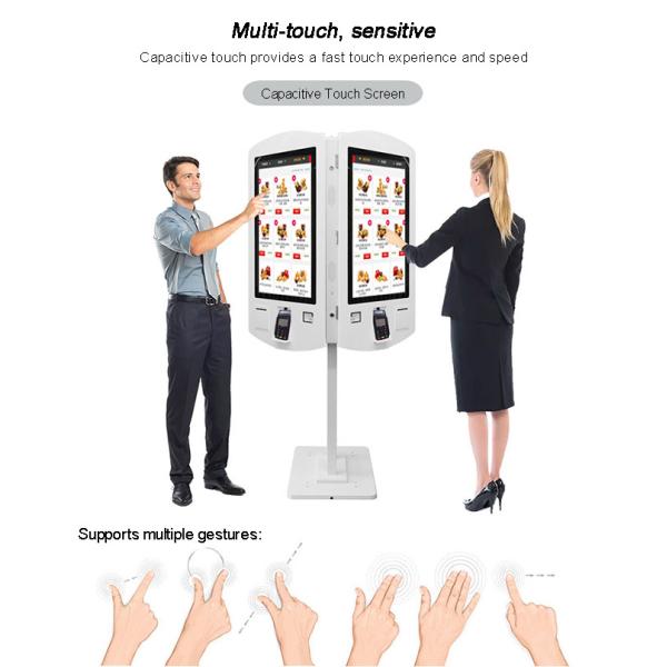 Slimline Self Ordering Kiosk 32in Self Service Pos Kiosk With Gesture Control