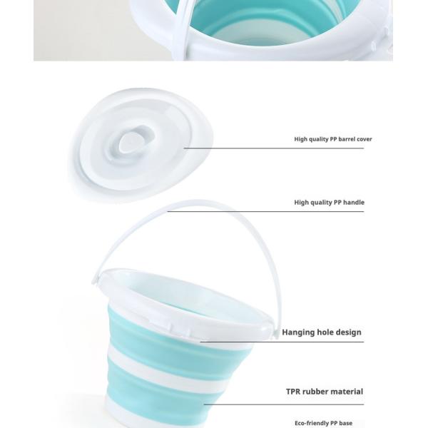 Collapsible 10L Foldable Plastic Bucket Space-Saving Design for Camping Car Wash Outdoor Adventures
