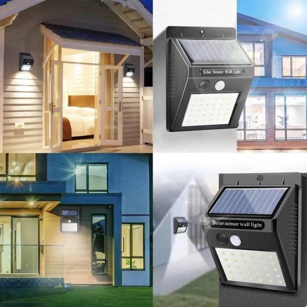 IP65 Waterproof 6500K Solar Sensor Wall Light Modern Outdoor Retaining Wall Lights