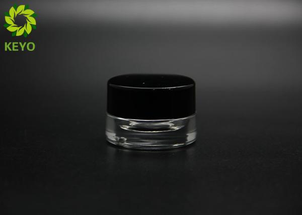 Quality Skincream 3g Thick Bottom Clear Glass Jar With Plastic Lid for sale