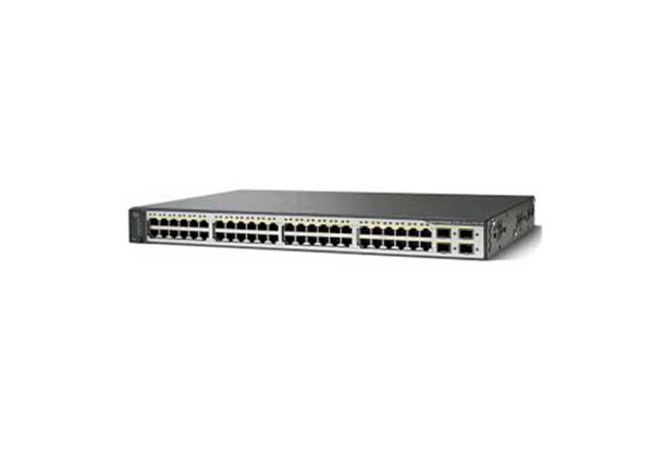 Quality 48 Port Managed Poe Switch , Poe Data Switch WS-C3750G-48PS-S 1U Enclosure Type for sale