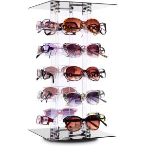 20 Frames Acrylic Rotating Sunglasses Display Stand Eyewear Holder