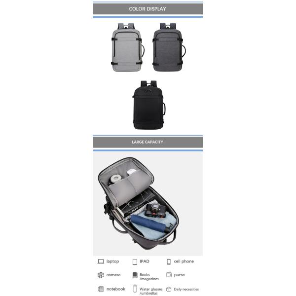 Waterproof Laptop Backpacks Multifunctional Work Computer Backpack With USB Port