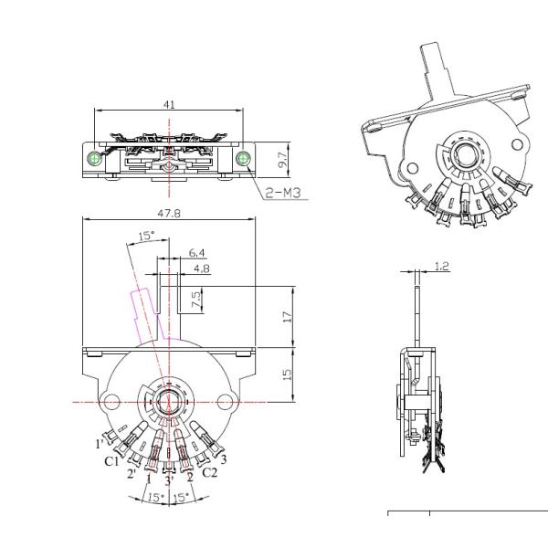 SGS Guitar Selector Switch TL ST Electric Guitar 5 Way Switch