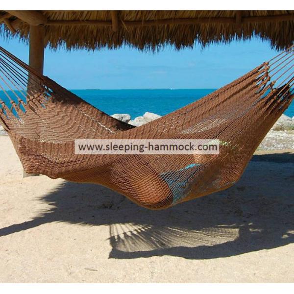 Double Size Lightweight Polyester Rope Mayan Hammock Bed Comfortable Hanging Mocha 128 Inches\