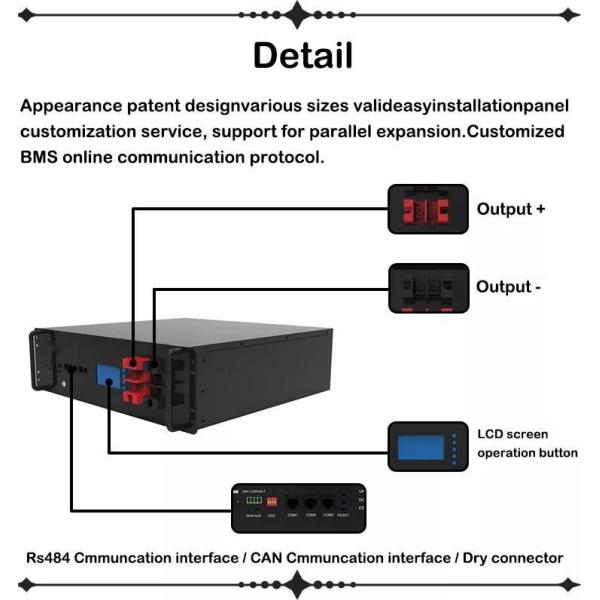 48V 80Ah Solar Energy Storage Battery 3U Rack Mount Battery Backup 4kW