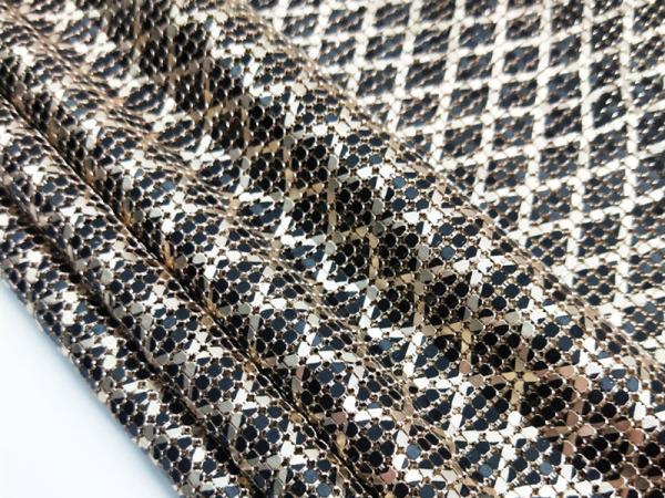 Quality Rhombus Print Chainmail Mesh Fabric Metallic Cloth Metal Aluminum Curtain for sale