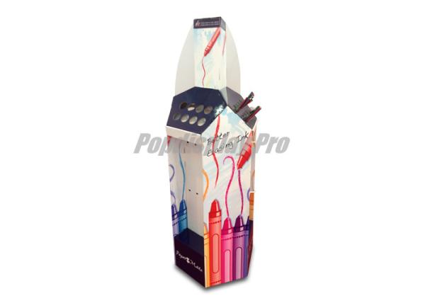 Quality Paper Floor Hook Display Stand Creative Design 24 Hooks Clear Pen Holders for sale